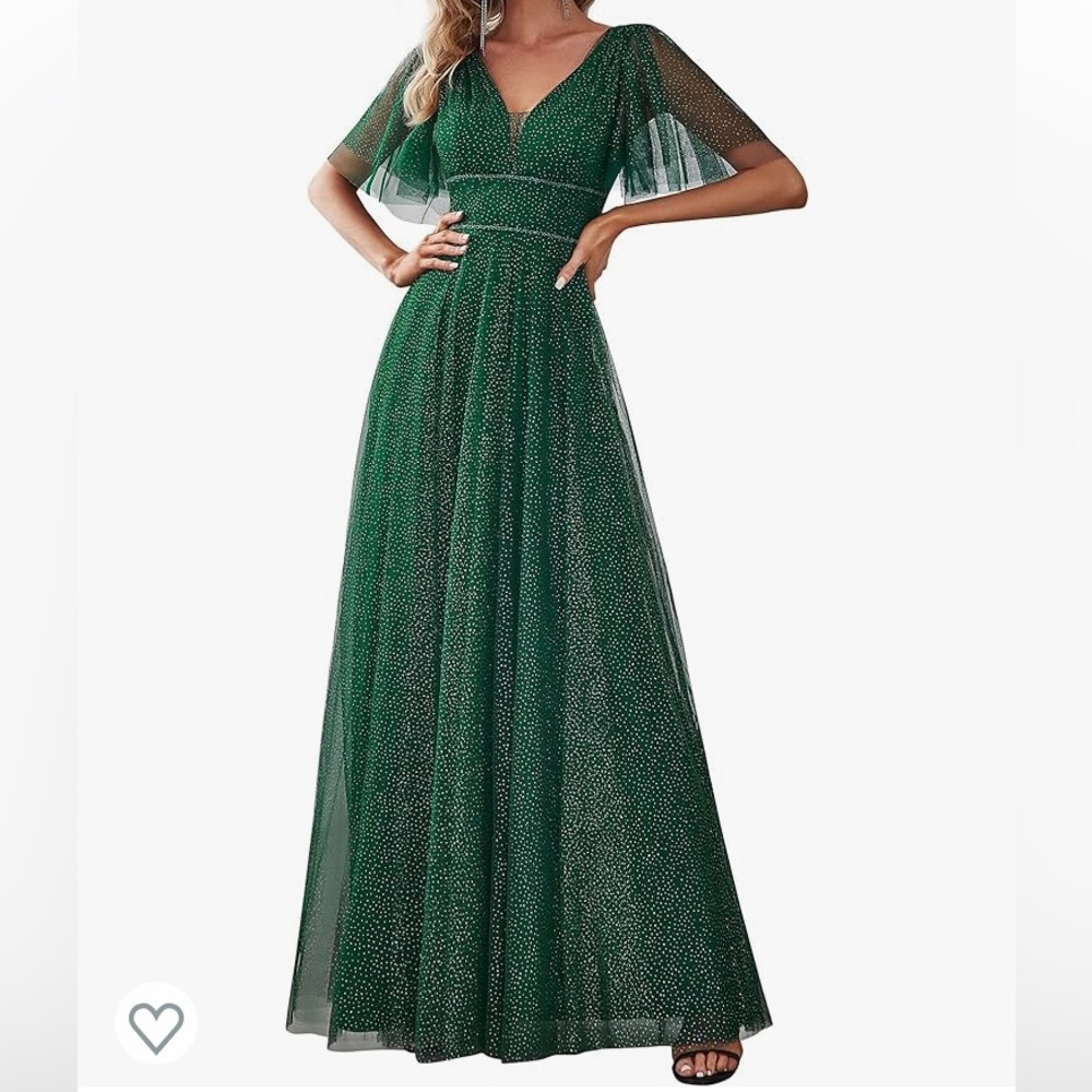 Green sparkling fairy tulle dress